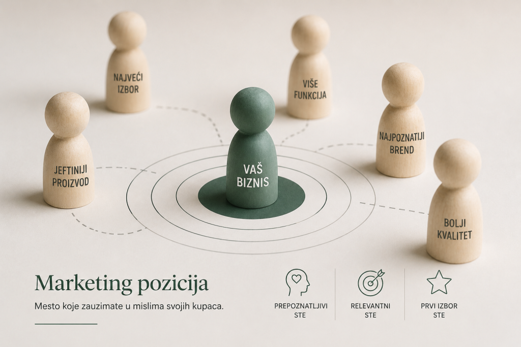Marketing positioning concept showing a business standing out from competitors